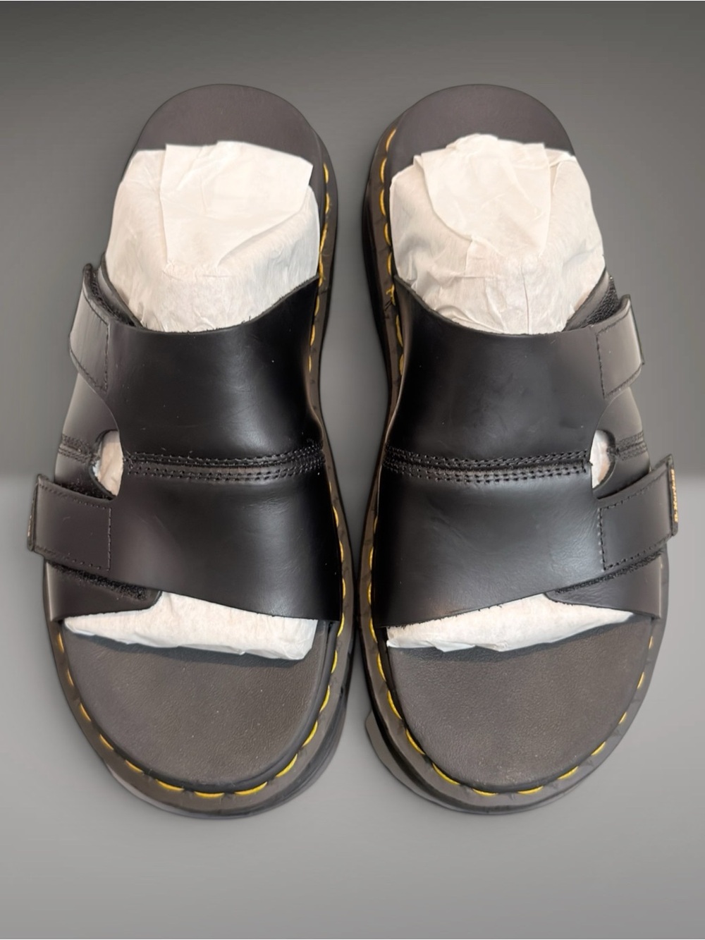 Dr. Marten’s black leather Braxton sandal EU 42. M9 W10. NWOT.